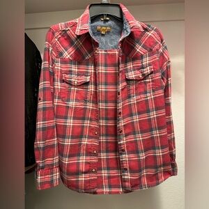 Women Red Plaid Shirt